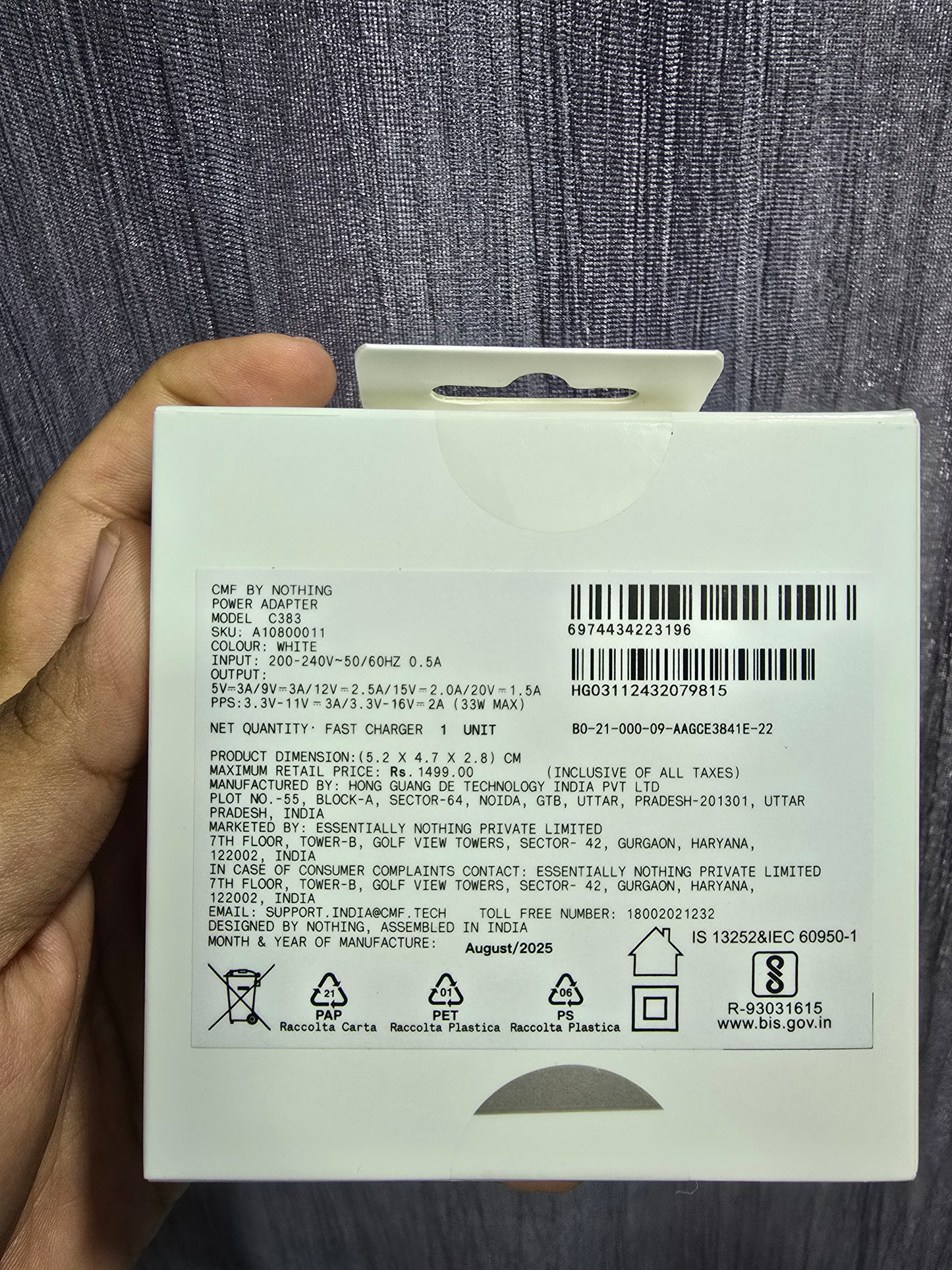CMF by Nothing 33W Type-C Power Fast Charger Adapter