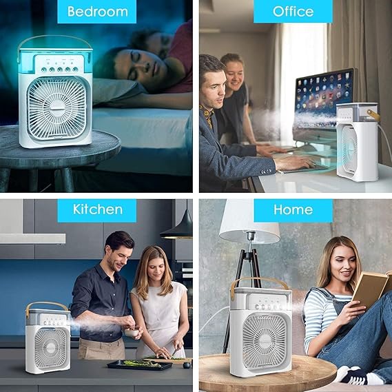 Mini Cooler for Room Cooling Mini AC Portable Mini Fan Artic Cooler with 7 Colors LED Light
