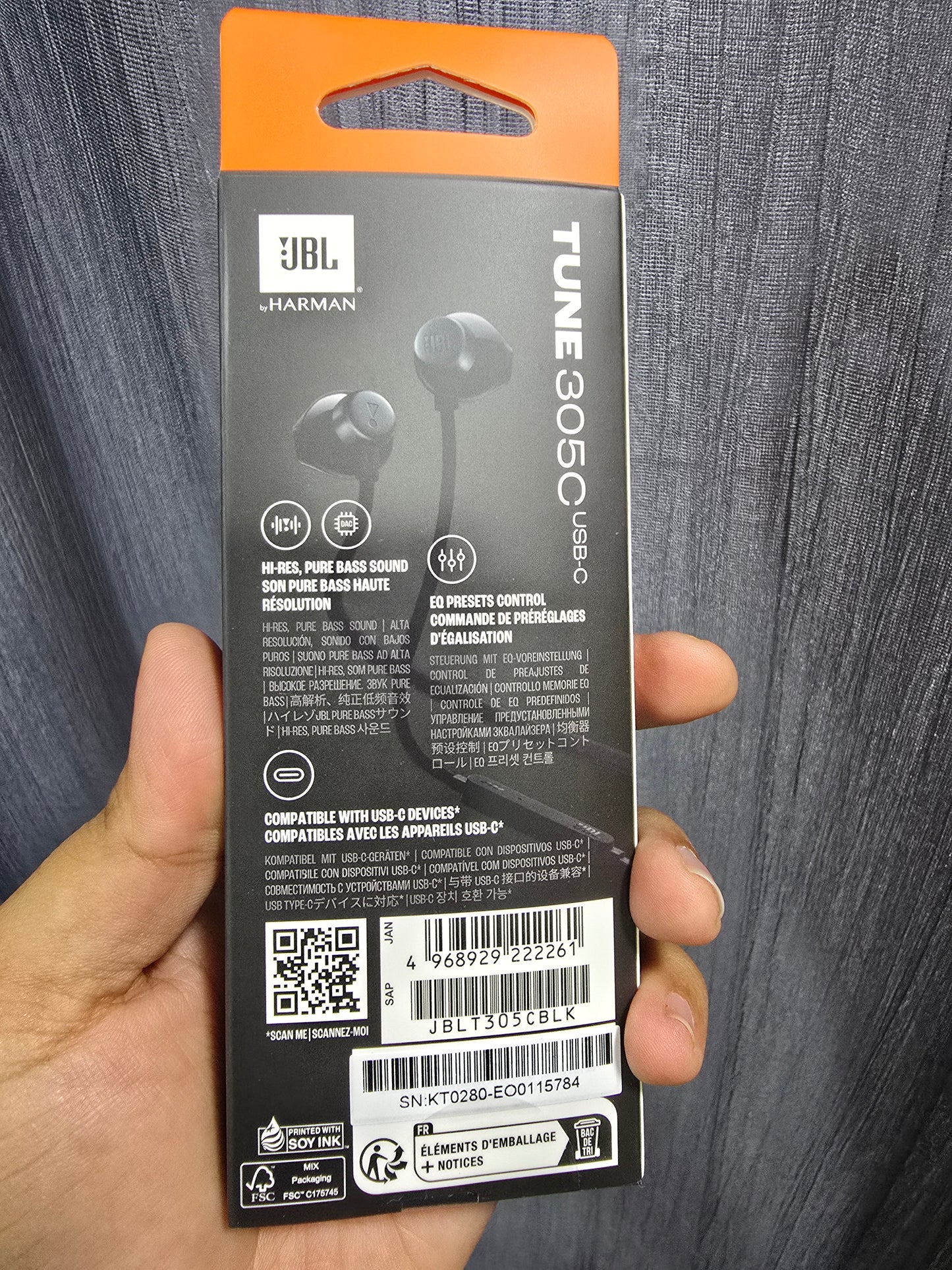 JBL Tune 305C USB-C Wired Earphone
